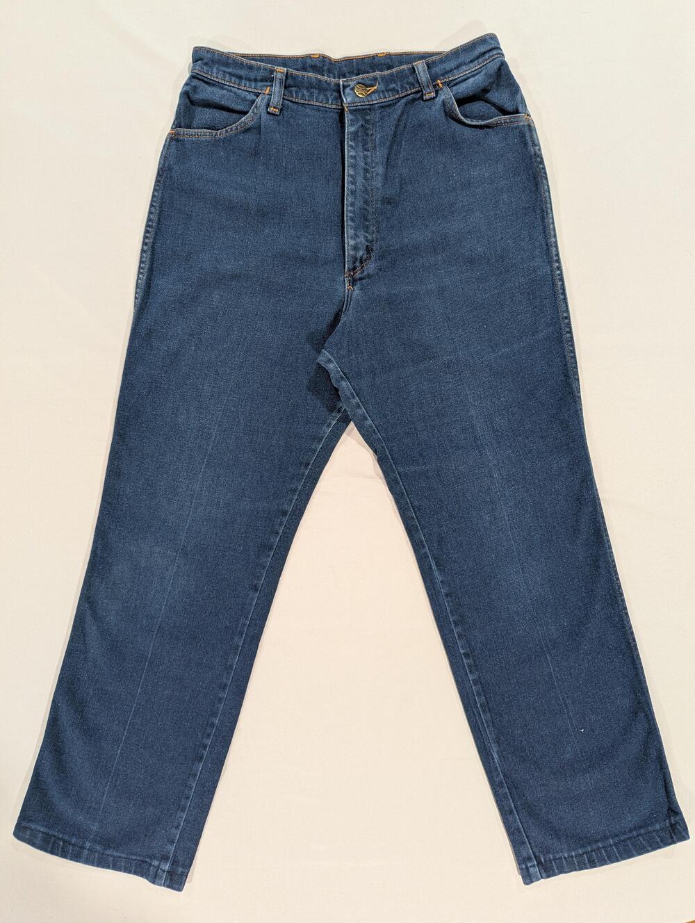 Vintage USA Rustler Jeans Womens 16 Blue Med Wash High Rise Straight Leg Denim